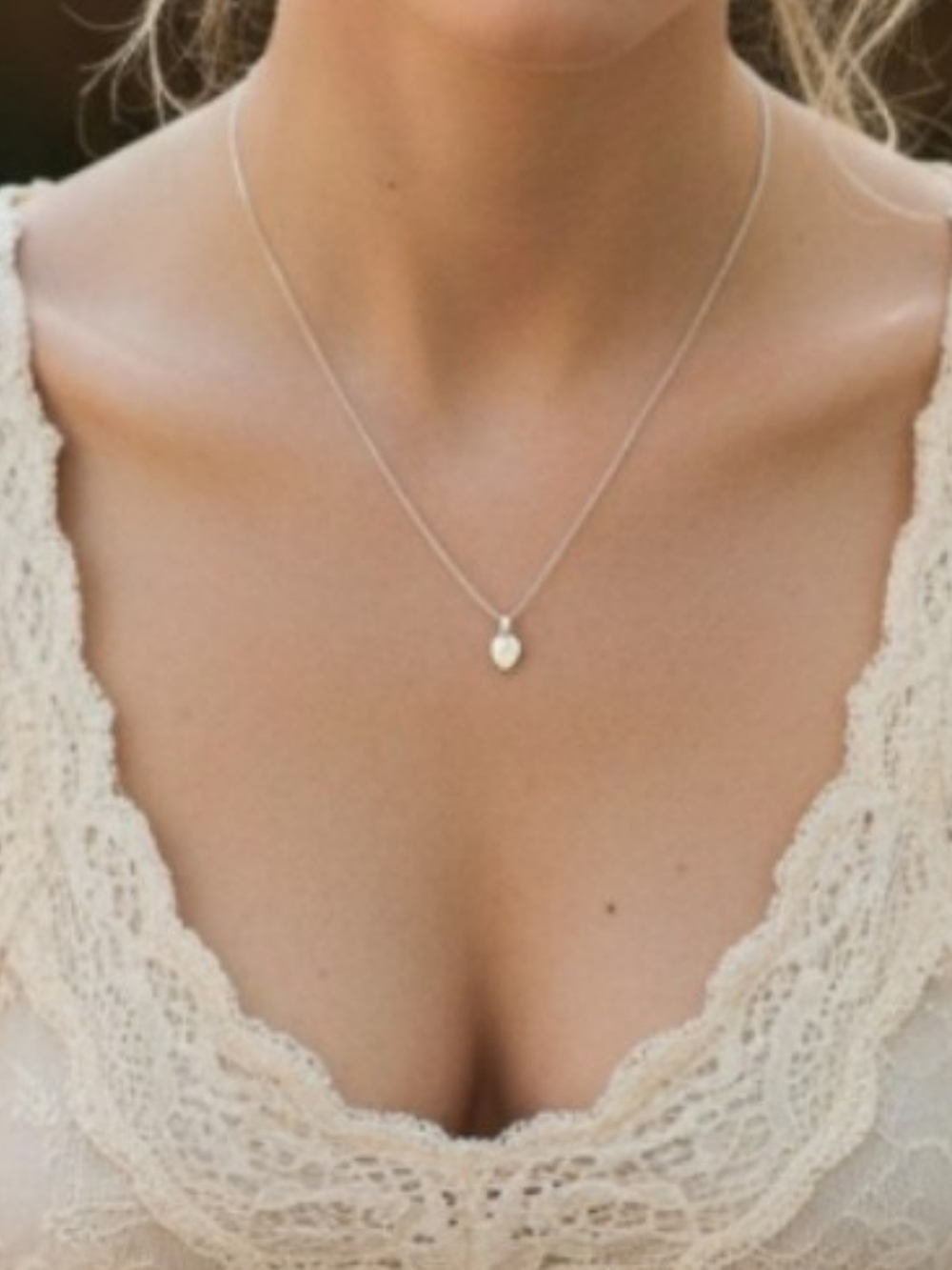 Minimal Silver Heart Pendant Necklace for Women